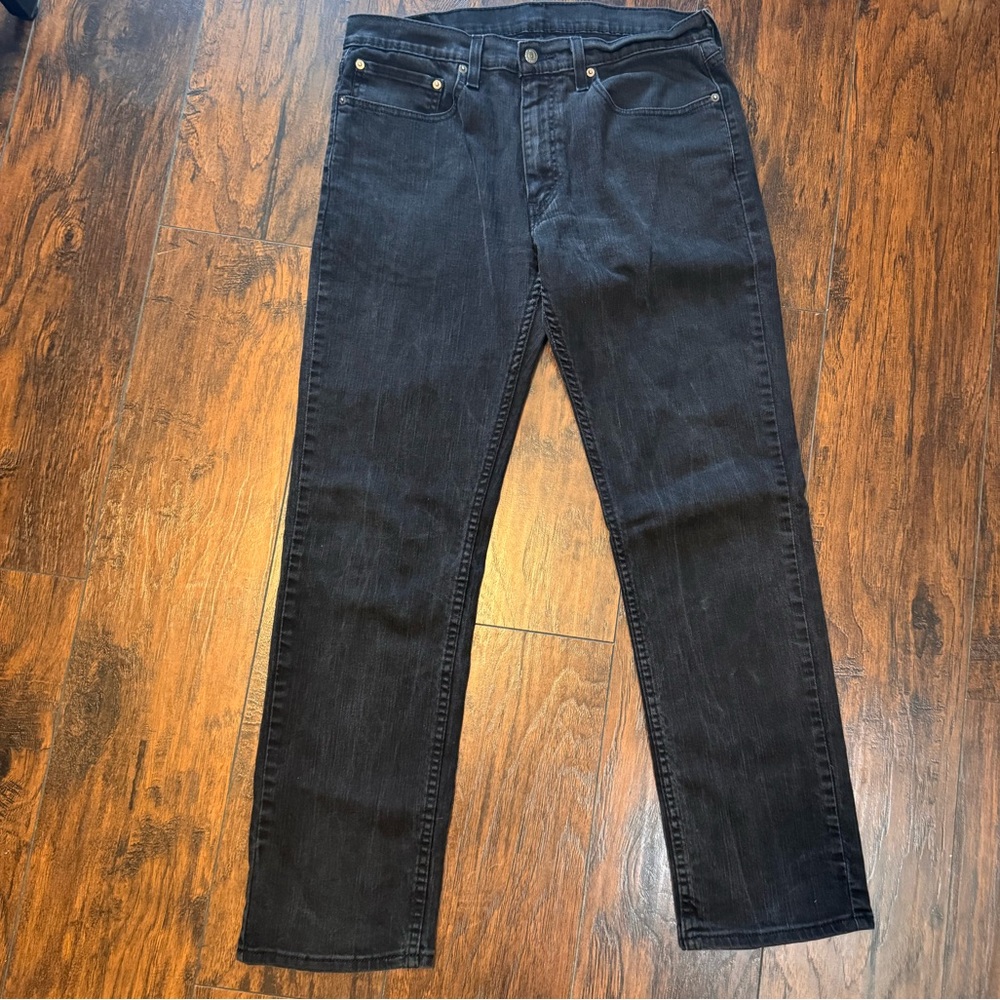 Levi's 559 Jeans Mens 34x34 Black Relaxed Straight Denim (FITS 34x32) Work Ranch - Picture 2 of 16